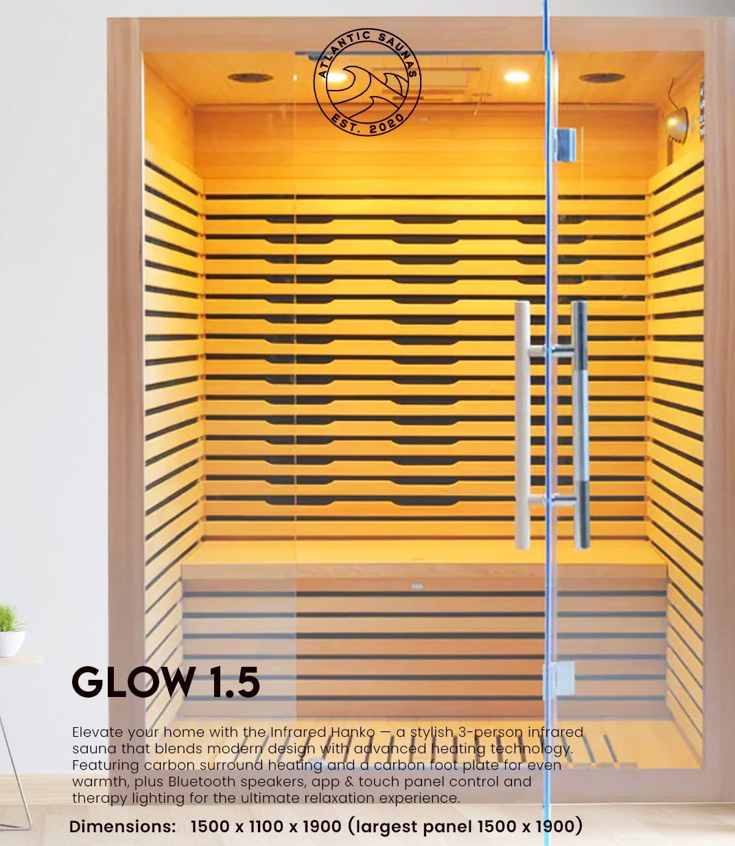 Atlantic Saunas | Glow 1.5 | 3 Person | Far Infrared Indoor Sauna