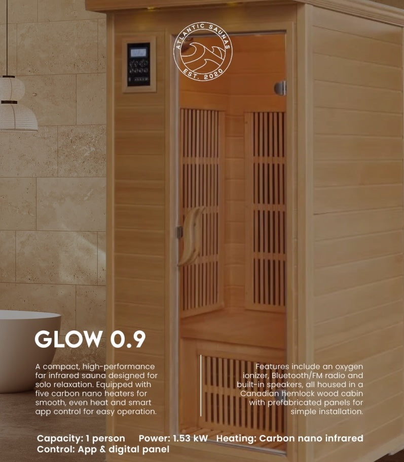 Atlantic Glow 0.9 | Mono | Infrared Indoor 1 Person Sauna