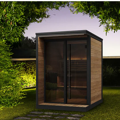 Sauna in a garden setting