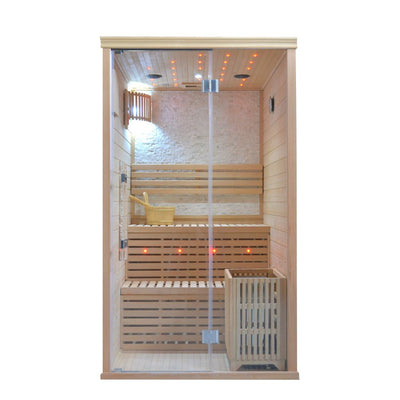 Atlantic Saunas | Elevate 1.2 | Traditional hot stone Indoor Sauna | 2 person | 2 Tier Seating
