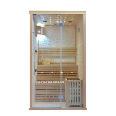 Atlantic Saunas | Elevate 1.2 | Traditional hot stone Indoor Sauna | 2 person | 2 Tier Seating