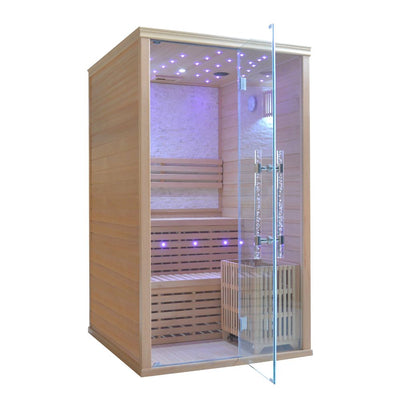 Atlantic Saunas | Elevate 1.2 | Traditional hot stone Indoor Sauna | 2 person | 2 Tier Seating