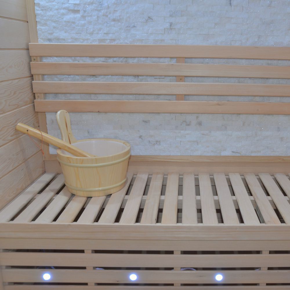 Atlantic Saunas | Elevate 1.2 | Traditional hot stone Indoor Sauna | 2 person | 2 Tier Seating