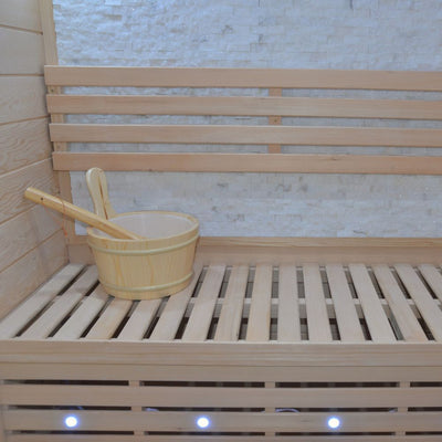 Atlantic Saunas | Elevate 1.2 | Traditional hot stone Indoor Sauna | 2 person | 2 Tier Seating
