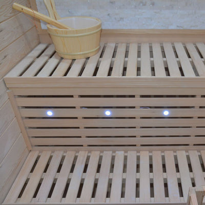 Atlantic Saunas | Elevate 1.2 | Traditional hot stone Indoor Sauna | 2 person | 2 Tier Seating