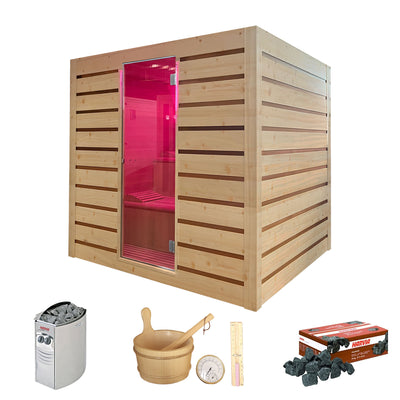 Holl's Eccolo 6 - Traditional Steam Indoor Sauna - 6 person.