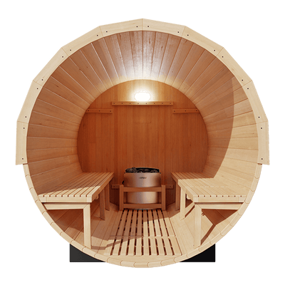 KOVE Outdoor Barrel Sauna – 5–6 Person Garden Sauna with 6kW Electric Heater