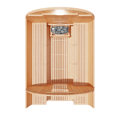 KOVE Outdoor Barrel Sauna – 5–6 Person Garden Sauna with 6kW Electric Heater