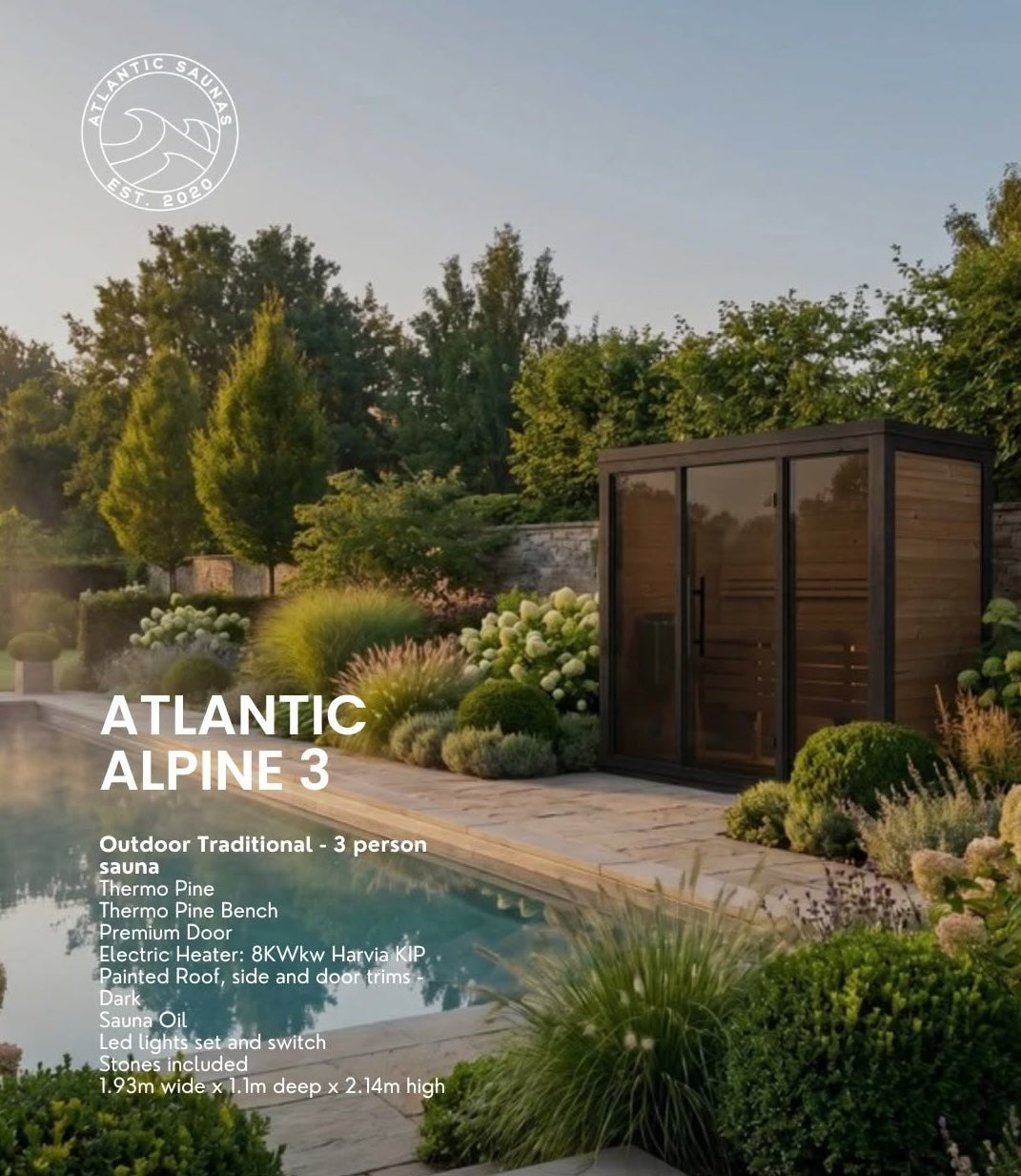 Atlantic Saunas | Alpine 3 | 3 Person Outdoor Sauna