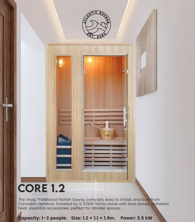 Atlantic Sauna | Core 1.2 | Snug | Traditional indoor 1-2 person sauna