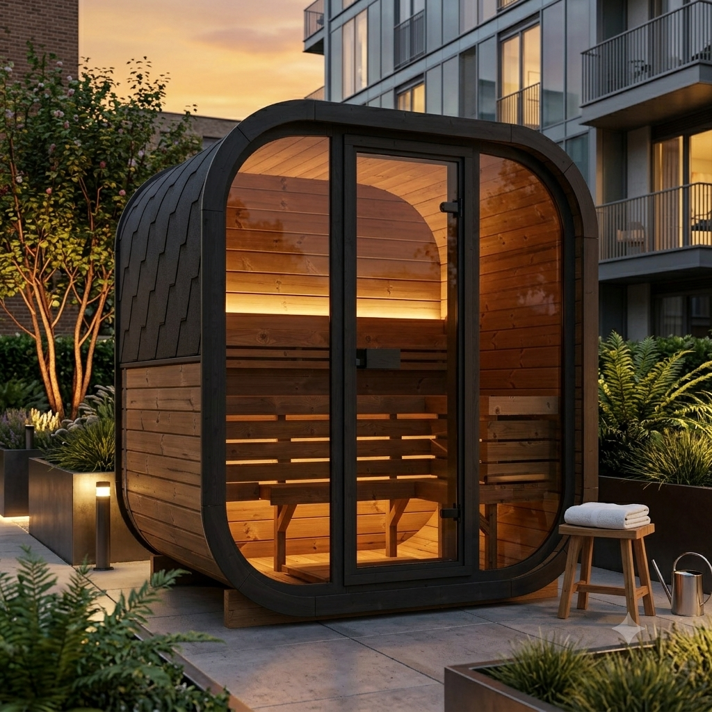 Atlantic Saunas | Horizon | 3 Person Outdoor Sauna - Full Glass Front