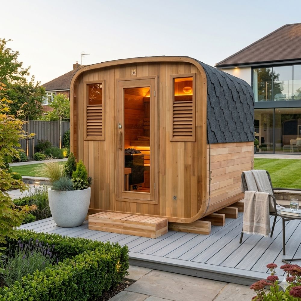 Holl's - Gaïa Nova Outdoor Sauna — Complete Package Cabin + Harvia Vega 8kW hot stone stove