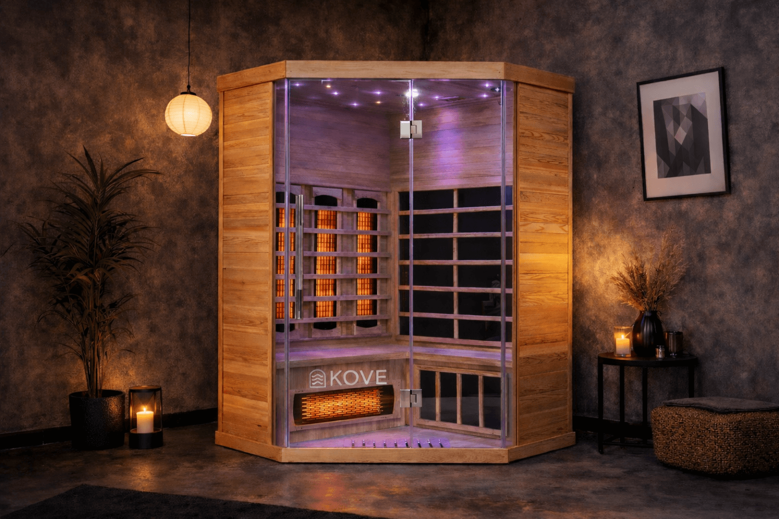 KOVE Corner Full Spectrum Infrared Sauna – 3–4 Person