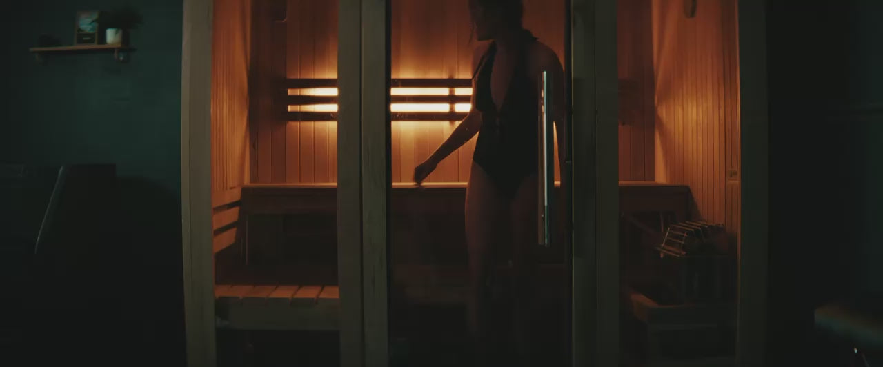 Load video: women relaxing in sauna