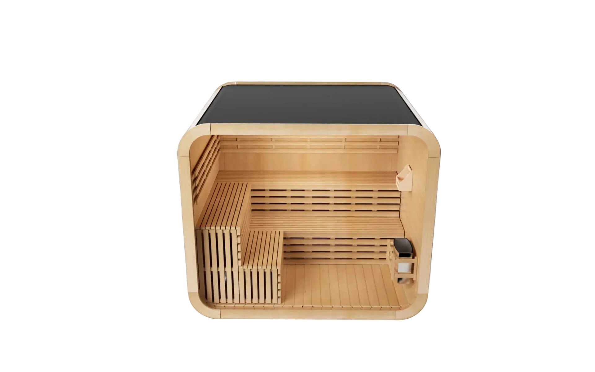 KOVE Cube Sauna 5–6 Person Outdoor Sauna – Premium Spruce Wood, 8kW Heater, Modern Cube Design