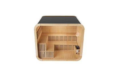 KOVE Cube Sauna 5–6 Person Outdoor Sauna – Premium Spruce Wood, 8kW Heater, Modern Cube Design